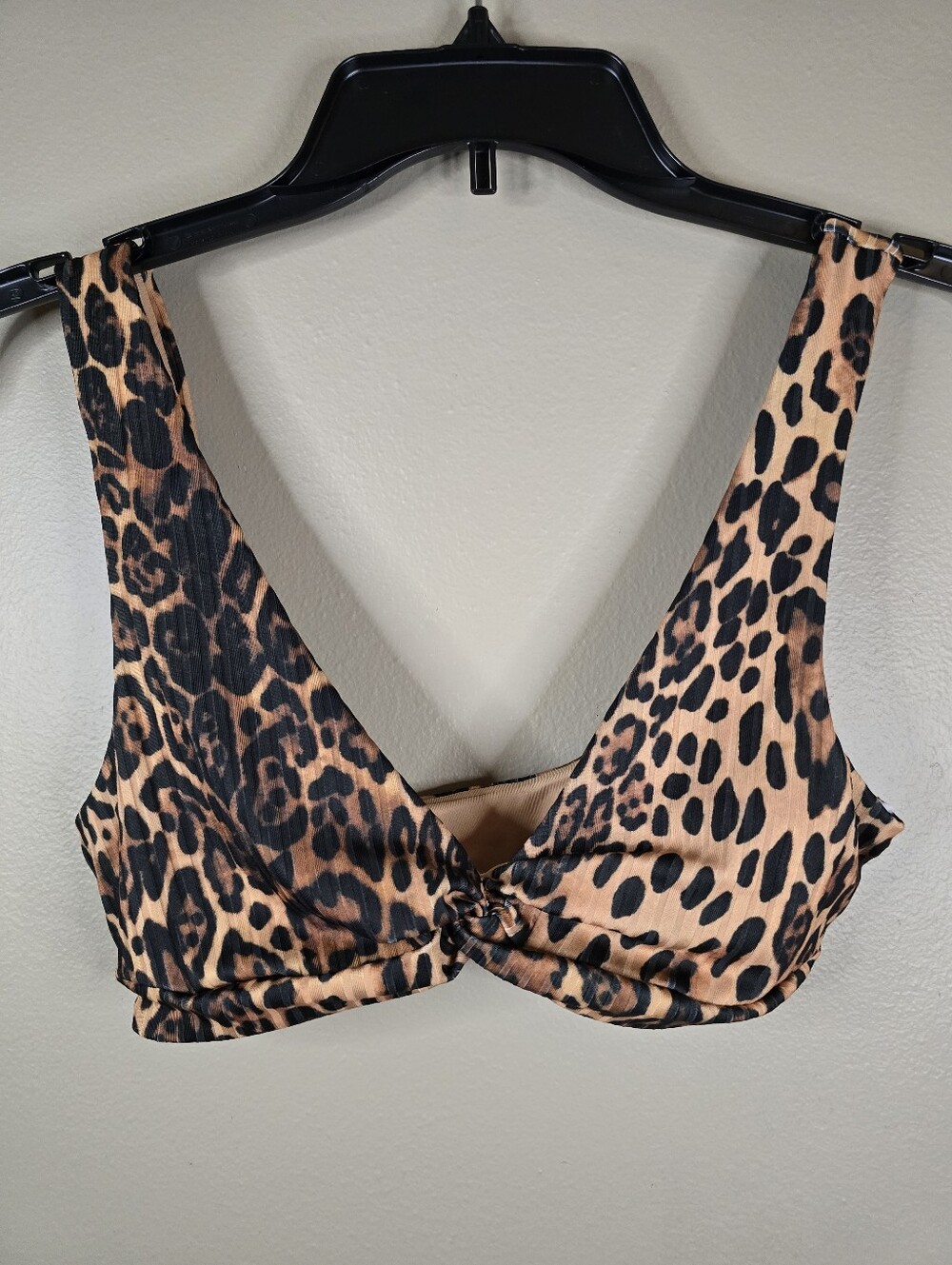 ASOS Design Leopard Bikini Top Brown Animal Print Size 4 New Without Tags